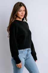 Black Carrara Solid Sweater Sweater