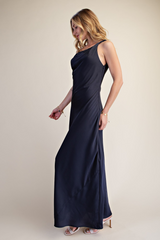 Light Gray The Look Of Love Satin Maxi