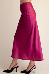 Gray Sweetheart Dot Midi Skirt Midi Skirt