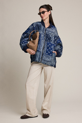 Light Gray The Free Spirt Quilted Bandana Bomber Jacket
