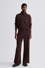 Black Brushed Rib Wide Leg Pant 28 Pant