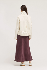 Lavender Dot Satin Maxi Skirt Maxi Skirt