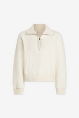 White Smoke Roselle Half Zip Fleece Sweater