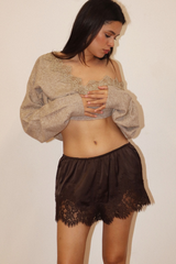 Light Gray The Lace Edit Shorts Short