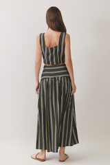 Gray Stripe A Pose Cropped Top Crop Top