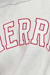 Light Gray MERRY Embroidered Mock Neck Sweatshirt Sweatshirt