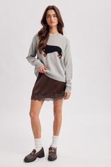 Lavender Moon River Lace Trim Mini Skirt Mini Skirt
