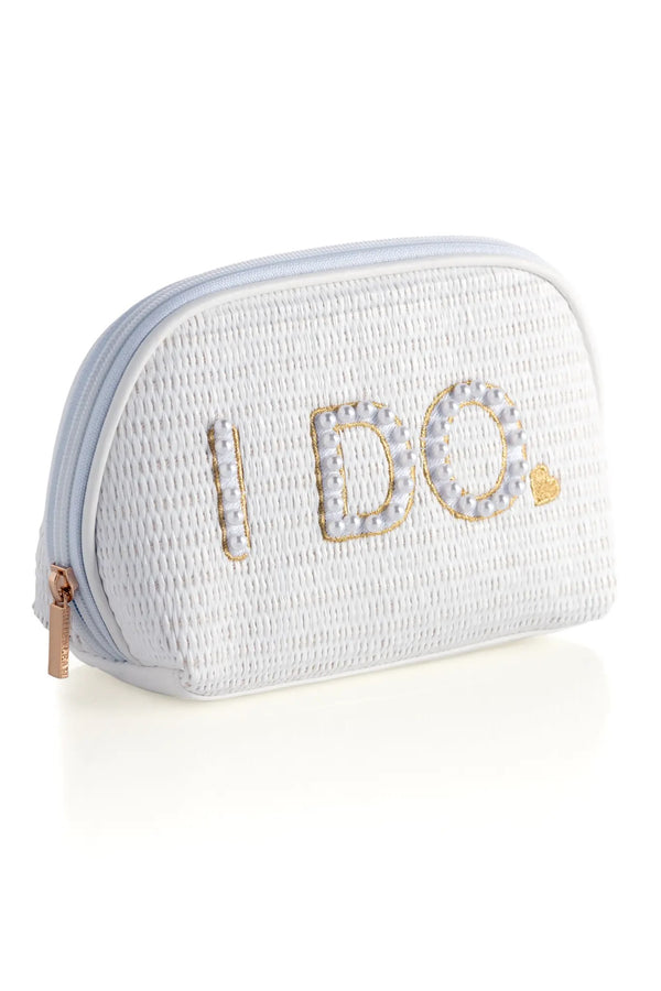 Lavender I Do Pearl Zip Pouch Makeup Bag