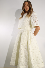 Light Gray Simple & Sweet Floral Maxi Skirt Outfit Sets