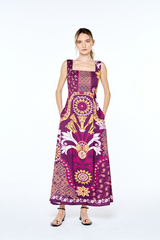 White Smoke Enza Engineer Print Shift Dress Maxi Dress