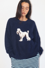 White Smoke Poodle Fuzzy Knit Sweater Sweater
