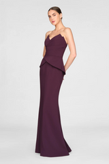 Lavender Lucinda | Strapless Crepe Gown Formal Gown