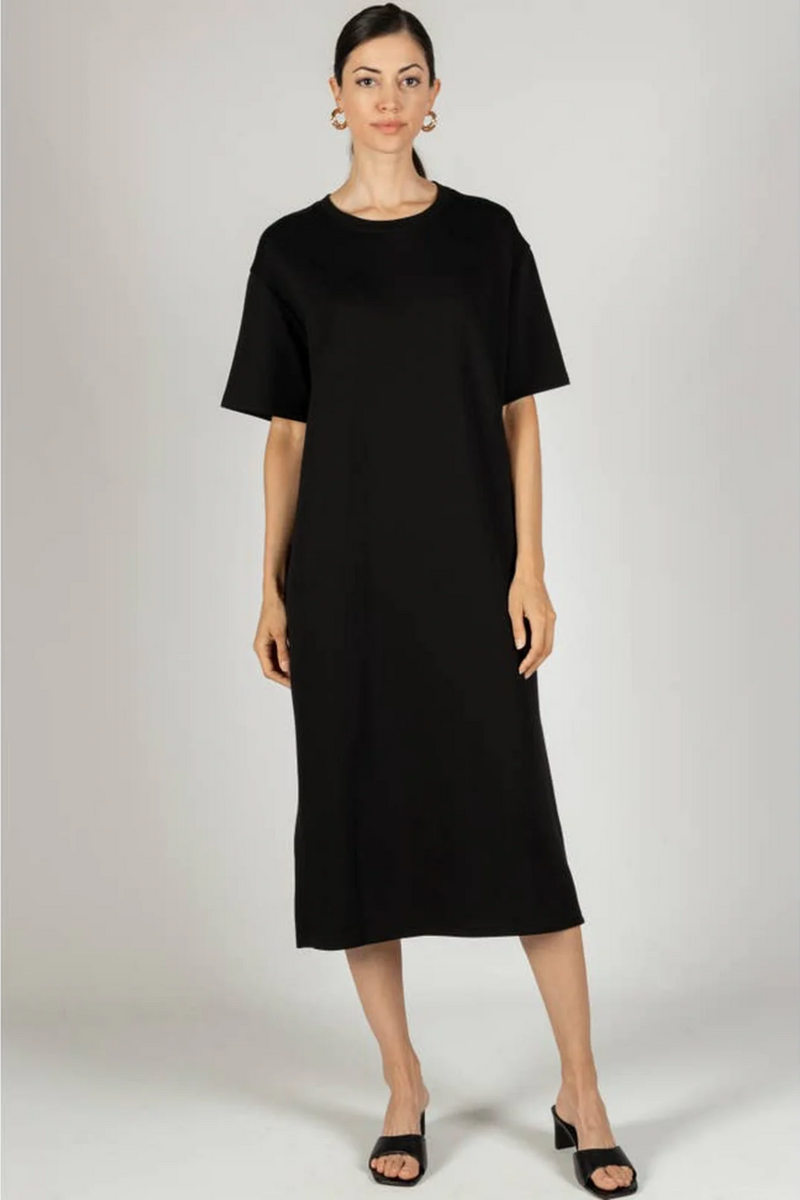 Gray Scuba Midi T-Shirt Dress Midi Dress