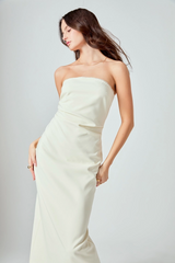Light Gray Mina Strapless Midi Dress Midi Dress