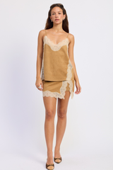 Lavender Iria Suede Mini Skort Mini Skort