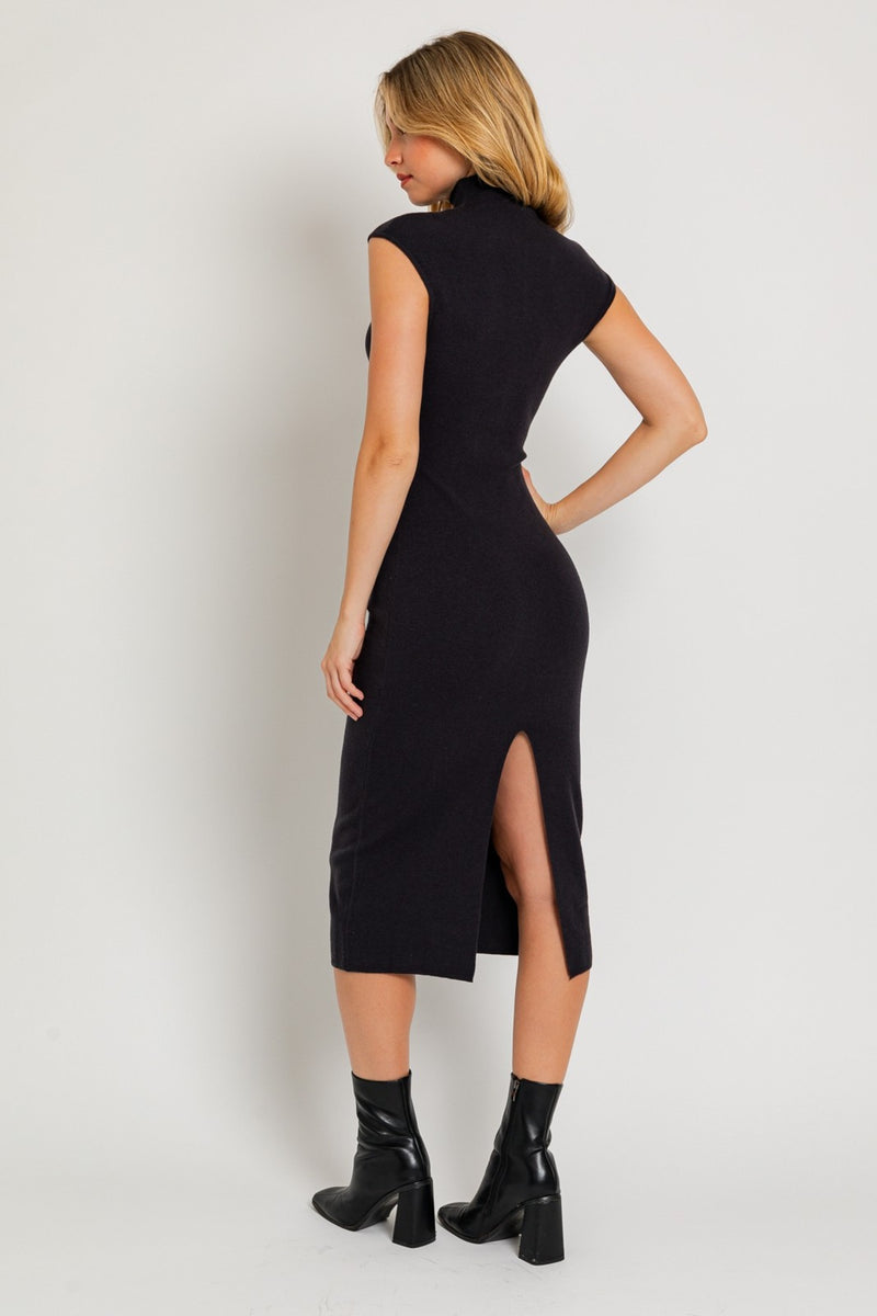 Light Gray Cozy Contour Midi Dress Dress