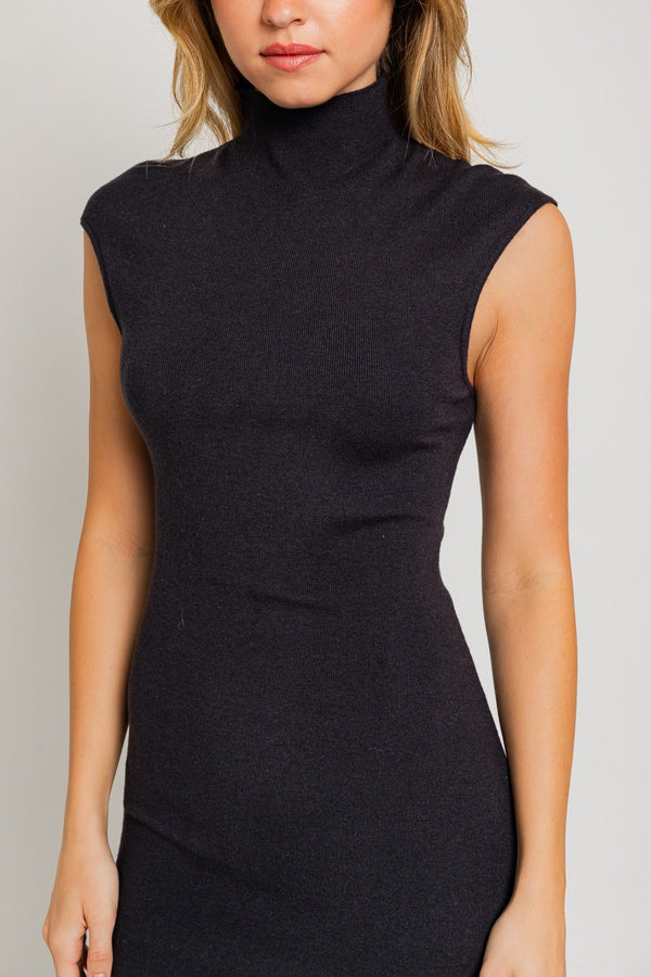 Dark Slate Gray Cozy Contour Midi Dress Dress