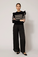 Light Gray Blair Sweater in Black/Ivory Sweater