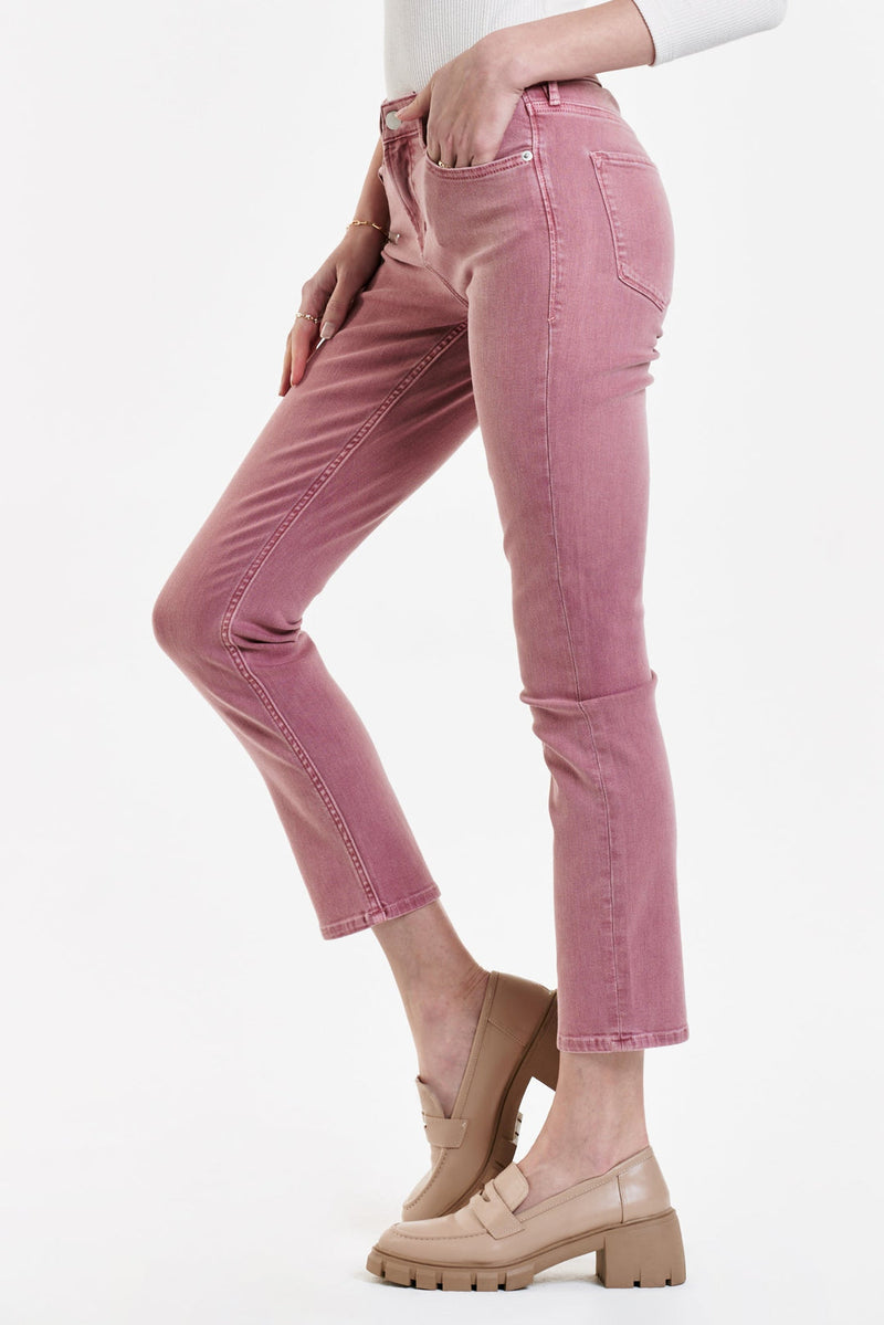 Misty Rose Blaire High Rise Slim Straight Jeans jeans