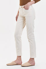 Beige Blaire High Rise Slim Straight Jeans jeans