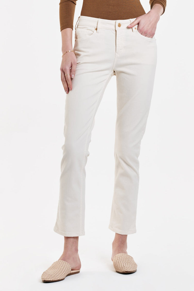 Beige Blaire High Rise Slim Straight Jeans jeans