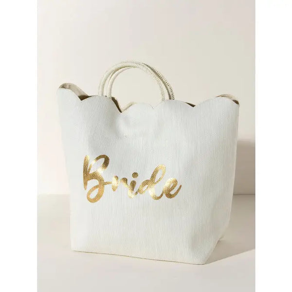 Light Gray Bride Scalloped Tote tote bag