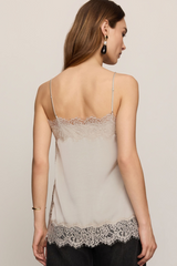 Light Gray Roselle Lace Cami Tank Top