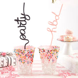 Misty Rose HBD straw