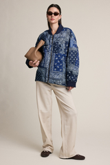 Light Gray The Free Spirt Quilted Bandana Bomber Jacket