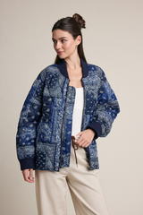 Light Gray The Free Spirt Quilted Bandana Bomber Jacket