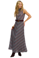 White Smoke Olive Skirt in Rainbow Maxi Skirt