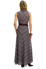 White Smoke Olive Skirt in Rainbow Maxi Skirt