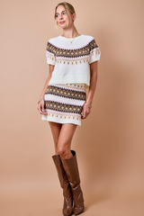 Tan Love At First Knit Jacquard Sweater Sweater