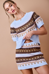 Tan Love At First Knit Jacquard Sweater Sweater