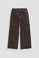 Dark Slate Gray Saige Wide Leg Crop | Sulfur Burnt Umber Jeans