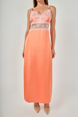 Satin Lace Slip Maxi Dress