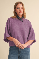 Bisque Dream On Mock Neck Knit Sweater Sweater