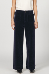 Light Gray Audrey High Rise Wide Leg Corduroy Pant | Black Iris Jeans