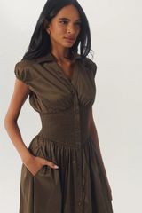 Dark Slate Gray Brynny Dress Midi Dress