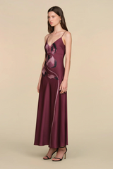 Gray Coralee Printed Bias Dress Formal Gown