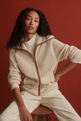 Saddle Brown Paula Zip Through Knit Jacket Jacket