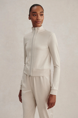 Gray Rufus Cropped Zip Through Sweater