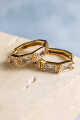 Light Gray Paulina Zirconia Gold Earrings Earrings