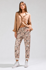 Light Gray Bad Habit Camo Pants in Pink Combo Pant