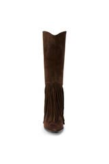 White Smoke Tatum Knee High Boot | Chocolate Suede Boot
