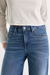 Dark Slate Blue Soft Tech Good Petite Palazzo Jeans in Ridicule Jeans