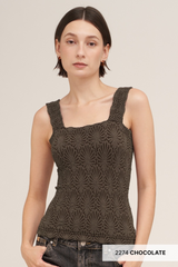 Light Gray Serina Lace Textured Top Top