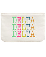 Antique White Sorority Color Block Pouch