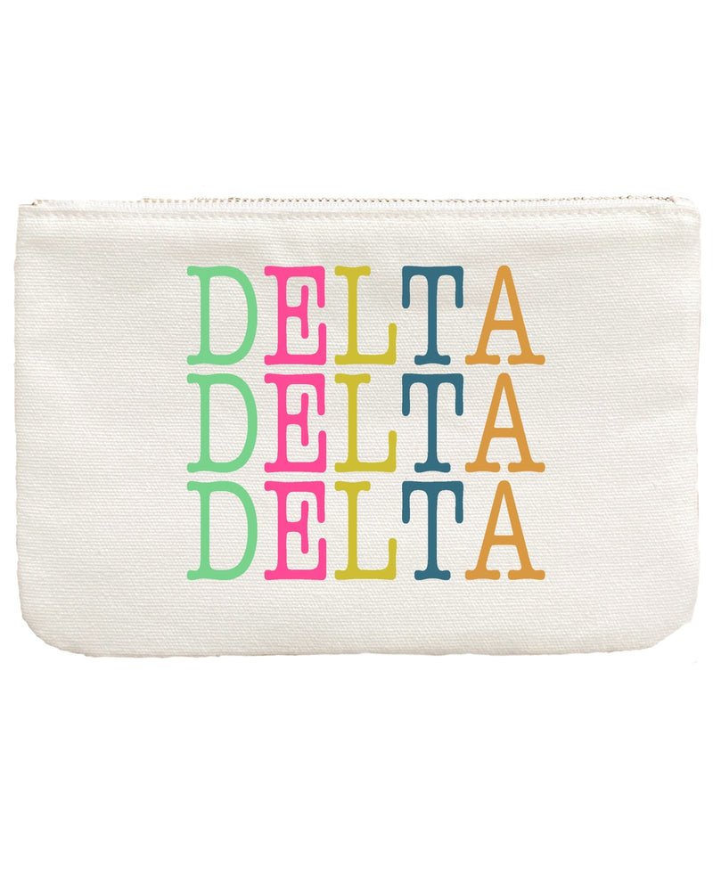 Antique White Sorority Color Block Pouch