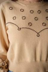 Rosy Brown Wild West Beaded Sweater Sweater